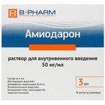 Амиодарон, раствор для внутривенного введения 50 мг/мл 3 мл 10 шт ампулы