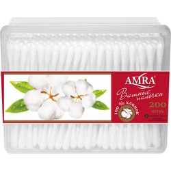 Ватные палочки AMRA прямоугольник 200 шт.