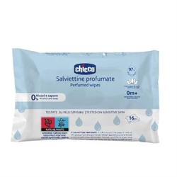 Салфетки влажные детские 16 шт. Chicco очищающие с рождения 0+ упаковка без клапана