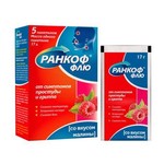 Ранкоф флю, порошок для приготовления раствора для приема внутрь 17 г 5 шт со вкусом малины
