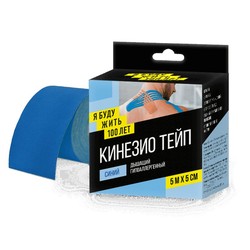 Бинт эластичный Я буду жить 100 лет Кинезио тейп дышащий гипоаллергенный р. 5мх5см 1 шт.