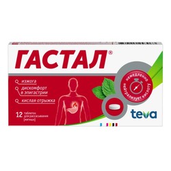 Гастал табл. д/рассас. 12 шт. мятн.