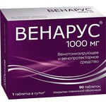 Венарус, таблетки покрытые пленочной оболочкой 100 мг+900 мг 90 шт (рег. № ЛП-003561 и ЛП-№(001505)-(РГ-RU)