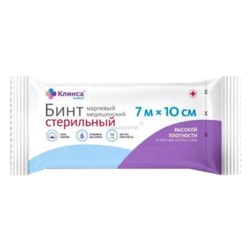 Бинт стерильный Клинса высокой плотности р. 7мх10см