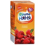 Компот, Фрутоняня 0.2 л вишня малина с 5 мес