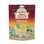 Леденцы, Alpine Caramel (Альпийская Карамель) 75 г 1 шт БАД имбирь и лимон (леденцы массой 3.3 г) зип-лок