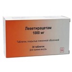 Леветирацетам, таблетки покрытые оболочкой пленочной 1000 мг 30 шт