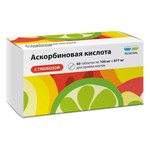 Аскорбиновая кислота с глюкозой, таблетки 100 мг+877 мг 60 шт ЛС