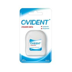 Зубная нить Ovident вощеная средняя мятная