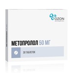 Метопролол, таблетки 50 мг 30 шт рег. № ЛП-008116 и ЛП-№(005249)-(РГ-RU)