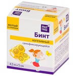 Бинт когезивный, Medhelp (МедХелп) р. 5смх4.5м спорт желтый со смайлами