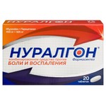 Нуралгон Фармасинтез, таблетки покрытые оболочкой пленочной 400 мг+325 мг 20 шт