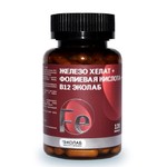 Железо хелат + Фолиевая кислота + B12, капсулы 0.65 г 120 шт БАД к пище