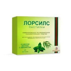 Лорсилс паст. д/рассас. 0.6 мг+1.2 мг 20 шт. со вкусом ментола и эвкалипта