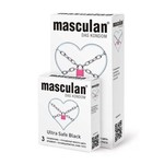 Презервативы, Маскулан 3 шт ультра сейф блэк Masculan 4 Ultra safe black утолщенные черного цвета