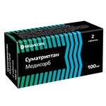 Суматриптан Медисорб, таблетки покрытые пленочной оболочкой 100 мг 2 шт