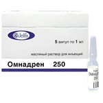 Омнадрен 250, раствор для внутримышечного введения (масляный) 250 мг 1 мл 5 шт ампулы