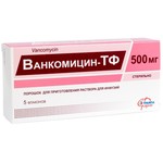 Ванкомицин-ТФ, порошок для приготовления концентрата для приготовления раствора для инфузий и раствора для приема внутрь 500 мг 5 шт