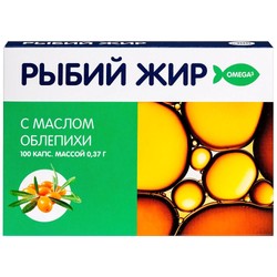 Рыбий жир Мирролла пищевой с маслом облепихи 100 шт. капс. 0.37 г
