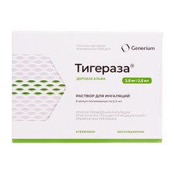Тигераза р-р д/ингал. 2.5 мг/2.5 мл 2.5 мл 6 шт.