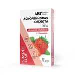 Аскорбинка форте с глюкозой, ABC healthy food (АВС Хэлси Фуд) таблетки 60 мг / 0.58 г 70 шт клубника