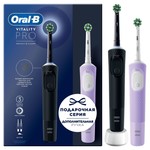 Зубная щетка электрическая, oral-b (Орал-би) 1+1 шт D103.423.3H Виталити Про тип 3708 с зарядным устройством тип 3757 черная + сиреневая