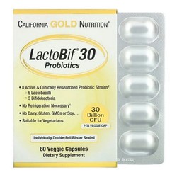 Пробиотики ЛактоБиф 30 California Gold Nutrition 60 шт. капс. 30 млрд КОЕ