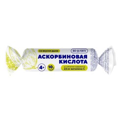 Аскорбиновая кислота Солнышко BioForte 10 шт. табл. 3 г с сахаром и глюкозой дыня