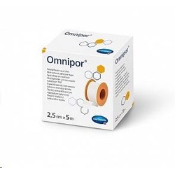 Пластырь фиксирующий Omnipor на нетканой основе гипоаллергенный для щадящей фиксации р. 2.5смх5м 1 шт.