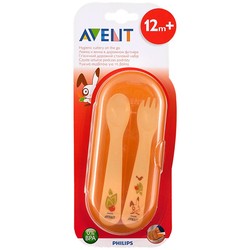 Набор столовых приборов Avent ложка вилка в дорожном футляре с 12 мес SCF718/00