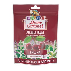 Леденцы детские Alpine Caramel БАД с натуральным медом и витамином С (леденцы массой 3.3 г) 1 шт. вишня