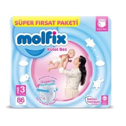 Подгузники-трусики детские 86 шт. Molfix миди 6-11 кг р. 3