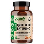 Цинк хелат + Витамин C, OVERvit (ОВЕРвит) капсулы 60 шт БАД