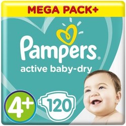 Подгузники 120 шт. Pampers актив беби макси плюс 9-16 кг р. 4+
