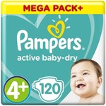 Подгузники, Pampers (Памперс) 9-16 кг р. 4+ 120 шт актив беби макси плюс
