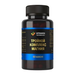 Тройной комплекс магния Vitamin technology БАД 60 шт. капс. 1020 мг
