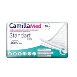 Пеленки впитывающие медицинские одноразовые CamillaMed стандарт плюс р. 40 см х 60 см 30 шт.