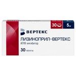 Лизиноприл-Вертекс, таблетки 5 мг 30 шт