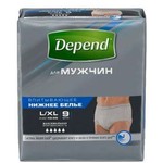 Подгузники-трусы для мужчин, Depend (Депенд) р. L-XL 9 шт
