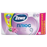 Туалетная бумага, Zewa (Зева) 8 шт Плюс двухслойная сирень