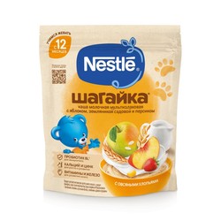 Каша молочная Nestle Шагайка мультизлаковая яблоко земляника персик с 12 мес 190 г