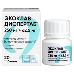 Экоклав Диспертаб табл. дисперг. 250 мг+62.25 мг 20 шт.