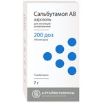 Сальбутамол АВ, аэрозоль для ингаляций дозированный 100 мкг/доза 200 доз 7 г 1 шт