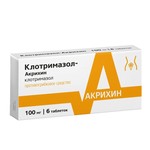 Клотримазол-Акрихин, таблетки вагинальные 100 мг 6 шт