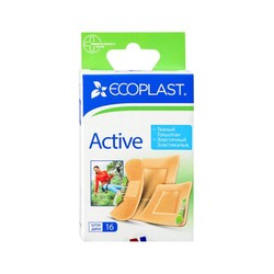 Пластырь медицинский Ecoplast Актив тканый набор 16 шт.