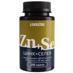 Цинк + Селен, Lekolike (Леколайк) таблетки 0.3 г 200 шт БАД к пище селен 70 мкг + цинк 15 мг + витамин С 60 мг