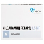 Индапамид ретард, таблетки с пролонгированным высвобождением покрытые пленочной оболочкой 1.5 мг 30 шт