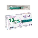 Шприц, 10 мл р. 0.8ммх40мм 21G 10 шт трехкомпонентный с иглой