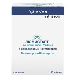 Люмистарт капли глазн. 0.3 мг/мл 0.4 мл 30 шт.