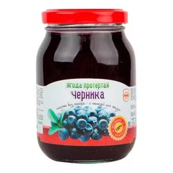Ягода протертая Сахарoff черника на фруктозе 320 г банка